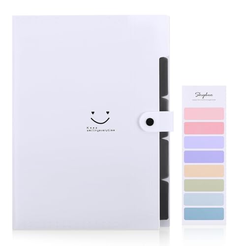 SKYDUE Dokumentenmappe A4, Fächermappe A4 5 Fächern, Mappen Ordnersystem, Ordnungsmappe A4 Mit Druckknopf, Postmappe Ordner Organizer Weiß Für Familie, Reise, Schule, Back to School SKYDUE Dokumentenmappe A4, Fächermappe A4 5 Fächern, Mappen Ordnersystem, Ordnungsmappe A4 Mit Druckknopf, Postmappe Ordner Organizer Weiß Für Familie, Reise, Schule, Back to School von SKYDUE