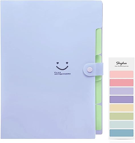 SKYDUE Dokumentenmappe A4, Fächermappe A4 Mit Fäche, Postmappe Ordnungsmappe A4, Ordnungsmappe 4 Für Zuhause, Büro, Schule Und Auf Reisen(Lila), 5 Tasche von SKYDUE