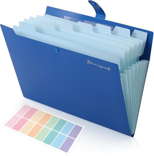 SKYDUE Dokumentenmappe A4, Fächermappe Mit Mit 8 Fächern, Ordner Mit Innentasche, Aktenordner/Folder/Ordnungsmappe Für Schule, Büro, Studium & Zuhause,Robuster PP-Kunststoff/Blau SKYDUE Dokumentenmappe A4, Fächermappe Mit Mit 8 Fächern, Ordner Mit Innentasche, Aktenordner/Folder/Ordnungsmappe Für Schule, Büro, Studium & Zuhause,Robuster PP-Kunststoff/Blau von SKYDUE