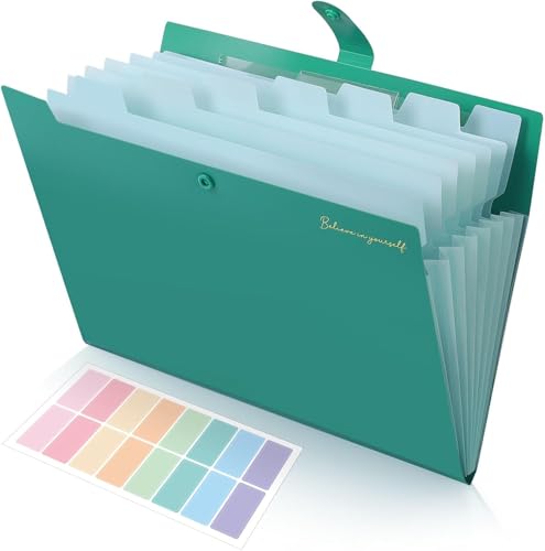 SKYDUE Dokumentenmappe A4, Fächermappe Mit Mit 8 Fächern, Ordner Mit Innentasche, Aktenordner/Folder/Ordnungsmappe Für Schule, Büro, Studium & Zuhause,Robuster PP-Kunststoff/Grün SKYDUE Dokumentenmappe A4, Fächermappe Mit Mit 8 Fächern, Ordner Mit Innentasche, Aktenordner/Folder/Ordnungsmappe Für Schule, Büro, Studium & Zuhause,Robuster PP-Kunststoff/Grün von SKYDUE