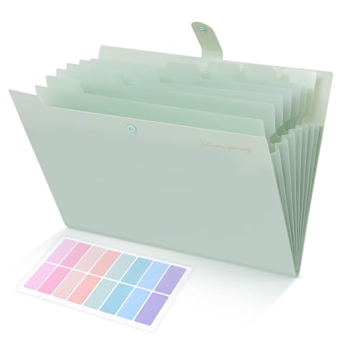 SKYDUE Dokumentenmappe A4, Fächermappe Mit Mit 8 Fächern, Ordner Mit Innentasche, Aktenordner/Folder/Ordnungsmappe Für Schule, Büro, Studium & Zuhause,Robuster PP-Kunststoff/Hellgrün SKYDUE Dokumentenmappe A4, Fächermappe Mit Mit 8 Fächern, Ordner Mit Innentasche, Aktenordner/Folder/Ordnungsmappe Für Schule, Büro, Studium & Zuhause,Robuster PP-Kunststoff/Hellgrün von SKYDUE