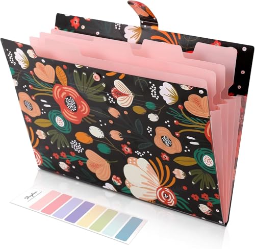 SKYDUE Dokumentenmappe A4 Mit 5 Fächern, Fächermappe Für Wichtige Dokumente, Blumen-aktenordner-Design, Ordner/Document Folder A4/ Ordnungsmappe, Schul- Und Büromaterial in Schwarz SKYDUE Dokumentenmappe A4 Mit 5 Fächern, Fächermappe Für Wichtige Dokumente, Blumen-aktenordner-Design, Ordner/Document Folder A4/ Ordnungsmappe, Schul- Und Büromaterial in Schwarz von SKYDUE