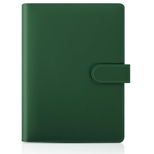 SKYDUE Ringbuch A5 Kunstleder, Budget Binder, Ordner (Innenpapier Nicht Enthalten), Organizer Für Büro Schule Und Reisearbeit(Dunkelgrün) von SKYDUE
