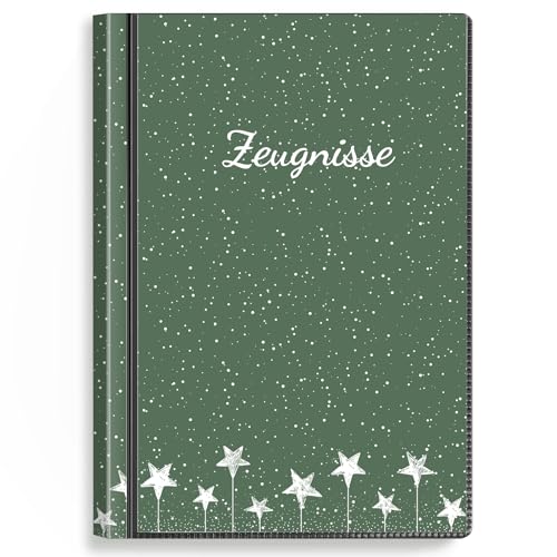 SKYDUE Zeugnismappe Mit 30 Hüllen – Zeugnissmappe A4, Zeugnis Mappe Mit Klarsichthüllen,Dokumentenmappe Für Urkunden, Zeugnisse & Zertifikate(Grün) von SKYDUE