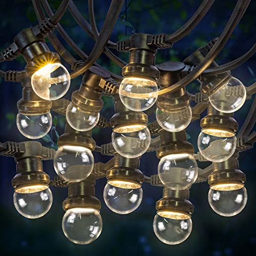 SKYLANTERN® LED Lichterkette 100m Außen bunt – 100 E27 Glühbirnen (blau, rot, gelb, grün) – IP65 wasserdicht – Profi-Qualität LED Lichterkette für Garten & Terrasse von SKYLANTERN