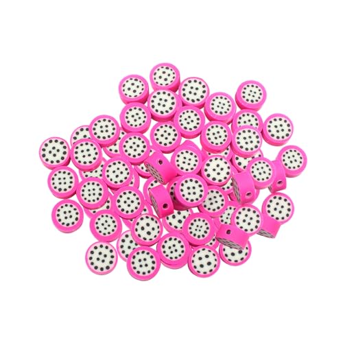 100 Stück 10 mm Obstform Ton Abstandshalter Perlen für DIY Schmuck Armband Ohrring Halskette Bastelbedarf (Drachenfrucht) von SKYPRO