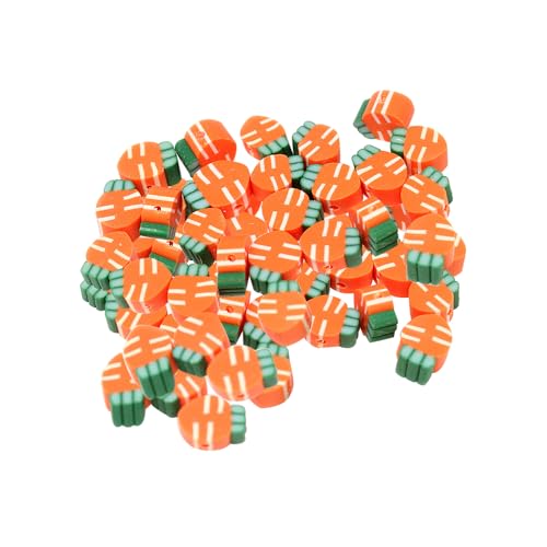 100 Stück 10 mm Obstform Ton Abstandshalter Perlen für DIY Schmuck Armband Ohrring Halskette Bastelbedarf (Karotte) von SKYPRO