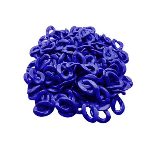 100 Stück dunkelblaue Acryl-Kunststoff-Verbindungsringe, Twist-Kettenperlen, Schnellverbindungen für DIY-Halsketten, Handytaschen, Ketten, Schmuckherstellung, dekoratives Zubehör von SKYPRO