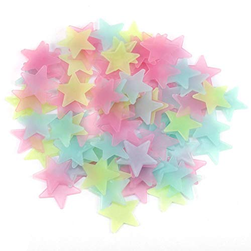 300 Stück leuchtende Sterne Wandaufkleber mehrfarbig Home Wand Decke leuchten im Dunkeln Sterne Aufkleber für Kinderzimmer Baby Kinderzimmer von SKYPRO