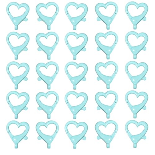 Karabinerverschlüsse in Herzform, 22 x 26 mm, drehbar, Herzauslöser, Federverschlüsse für Heimwerker, Schlüsselanhänger, Taschen, Handwerk, Hellgrün, 25 Stück von SKYPRO