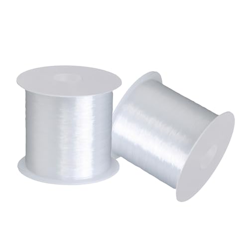 Kristallschnur, 0,2 mm Durchmesser, transparent, nicht elastisch, Nylonfaden für Weihnachtsschmuck, Schmuckherstellung, Handwerk, Angeln, 100 m, 2 Rollen von SKYPRO
