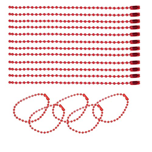 Kugel-Perlenkette, 100 mm, 2,4 mm Durchmesser, mit Kugelverbindungsverschluss, Schlüsselanhänger, Ringe, Metallperlenkette, DIY-Schmuck, Zubehör, Erkennungsmarke, Rot, 100 Stück Kugel-Perlenkette, 100 mm, 2,4 mm Durchmesser, mit Kugelverbindungsverschluss, Schlüsselanhänger, Ringe, Metallperlenkette, DIY-Schmuck, Zubehör, Erkennungsmarke, Rot, 100 Stück von SKYPRO