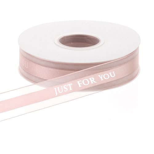 Lotuses Pinknish Chiffonband, Just for You, für Urlaub, Party, Hochzeit, Geschenkverpackung, Ballon, Nähen und Blumendekoration, 25 cm x 49 m von SKYPRO
