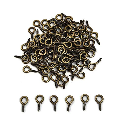 SKYPRO 100 Stück kleine Schraubenösen, 1,6 x 16 mm Bronze-Ösen-Haken, Ösen-Schraubgewinde-Verschlüsse, Haken für Kunst, DIY, Mini-Metallrahmen für die Schmuckherstellung SKYPRO 100 Stück kleine Schraubenösen, 1,6 x 16 mm Bronze-Ösen-Haken, Ösen-Schraubgewinde-Verschlüsse, Haken für Kunst, DIY, Mini-Metallrahmen für die Schmuckherstellung von SKYPRO