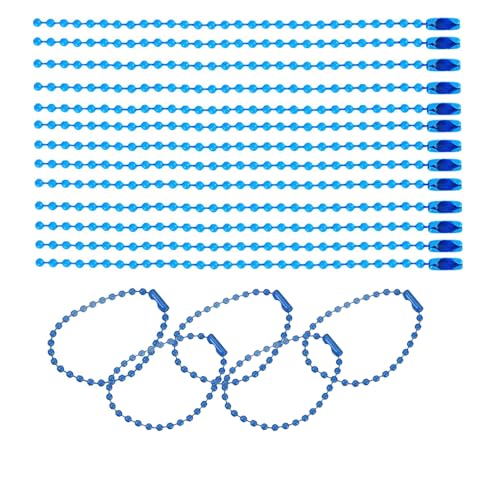 SKYPRO Kugel-Perlenkette, 120 mm, 2,4 mm Durchmesser, mit Kugelverbinder, Schlüsselanhänger, Ringe, Metallperlenkette, DIY-Schmuck, Zubehör, Erkennungsmarke, Himmelblau, 100 Stück SKYPRO Kugel-Perlenkette, 120 mm, 2,4 mm Durchmesser, mit Kugelverbinder, Schlüsselanhänger, Ringe, Metallperlenkette, DIY-Schmuck, Zubehör, Erkennungsmarke, Himmelblau, 100 Stück von SKYPRO