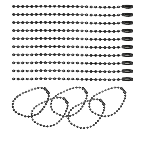 SKYPRO Kugel-Perlenkette, 120 mm, 2,4 mm Durchmesser, mit Kugelverbindung, Schlüsselanhänger, Ringe, Metallperlenkette, DIY-Schmuck, Zubehör, Erkennungsmarke, Kette, Schwarz, 100 Stück SKYPRO Kugel-Perlenkette, 120 mm, 2,4 mm Durchmesser, mit Kugelverbindung, Schlüsselanhänger, Ringe, Metallperlenkette, DIY-Schmuck, Zubehör, Erkennungsmarke, Kette, Schwarz, 100 Stück von SKYPRO