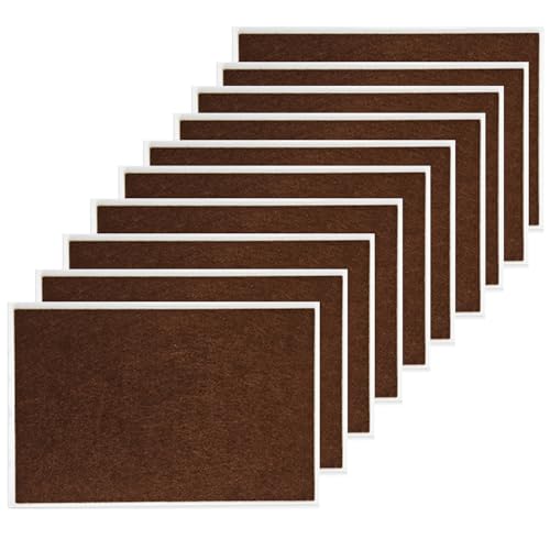Stuhlbeinschoner, dick, selbstklebend, Bodenschoner, Möbelbeine, Tischbeine, rechteckige Unterseite, Anti-Rutsch-Pads (150 x 97 mm, braun), 10 Stück von SKYPRO