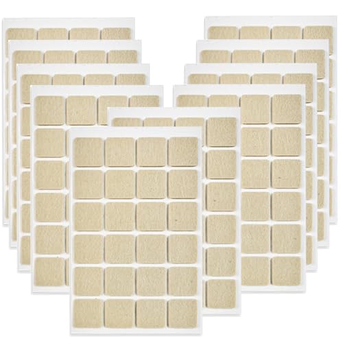 Stuhlbeinschoner aus Filz, dick, selbstklebend, Bodenschoner, Möbelbeine, Tischbeine, quadratische Unterseite, Anti-Rutsch-Pads (22 x 22 mm, Beige) von SKYPRO