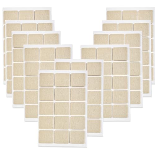 Stuhlbeinschoner aus Filz, dick, selbstklebend, Bodenschoner, Möbelbeine, Tischbeine, quadratische Unterseite, Anti-Rutsch-Pads (30 x 27 mm, Beige), 150 Stück von SKYPRO