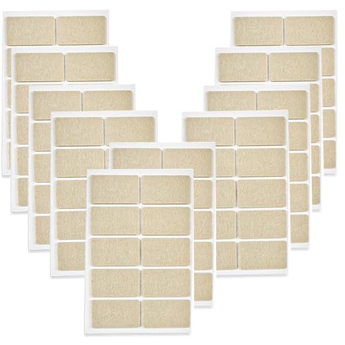 Stuhlbeinschoner aus Filz, dick, selbstklebend, Bodenschoner, Möbelbeine, Tischbeine, rechteckige Unterseite, Anti-Rutsch-Pads (47 x 27 mm, Beige) von SKYPRO