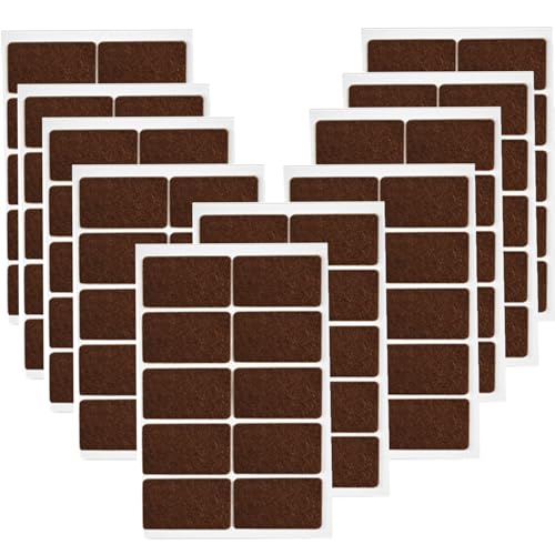 Stuhlbeinschoner aus Filz, dick, selbstklebend, Bodenschoner, Möbelbeine, Tischbeine, rechteckige Unterseite, Anti-Rutsch-Pads (47 x 27 mm, braun), 100 Stück von SKYPRO