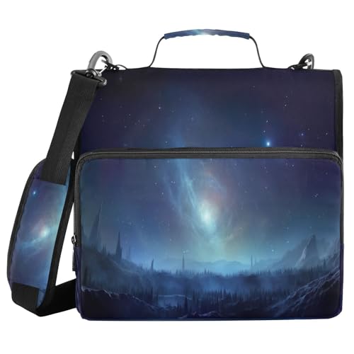 SKYSHU Galaxy 3-Ring-Reißverschluss-Mappe mit Schultergurt und Griff, 3,8 cm, wasserabweisend, erweiterbar, Aktenordner mit mehreren Fächern für Schule und Büro SKYSHU Galaxy 3-Ring-Reißverschluss-Mappe mit Schultergurt und Griff, 3,8 cm, wasserabweisend, erweiterbar, Aktenordner mit mehreren Fächern für Schule und Büro von SKYSHU