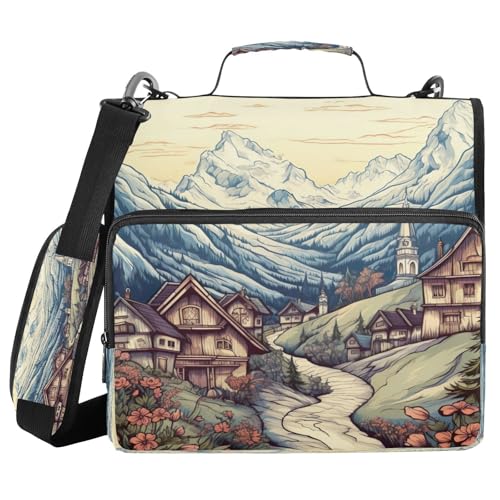 SKYSHU Vintage Bauernhaus-Ordner mit 3-Ring-Reißverschluss, mit Schultergurt und Griff, 3,8 cm, wasserabweisend, erweiterbar, Aktenordner mit mehreren Fächern für Schule und Büro SKYSHU Vintage Bauernhaus-Ordner mit 3-Ring-Reißverschluss, mit Schultergurt und Griff, 3,8 cm, wasserabweisend, erweiterbar, Aktenordner mit mehreren Fächern für Schule und Büro von SKYSHU