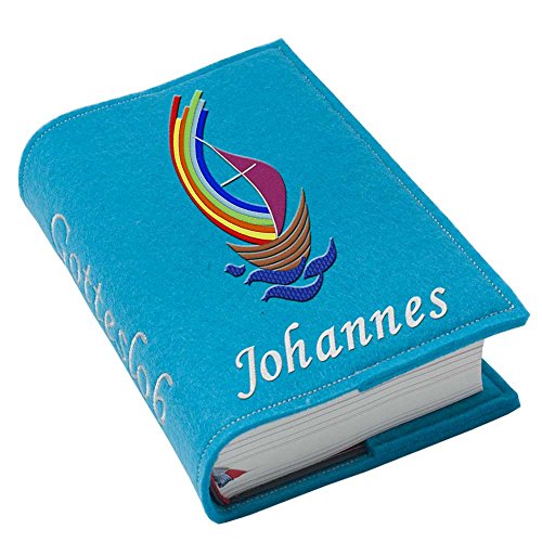 Gotteslob Gotteslobhülle Hülle Arche Filz mit Namen bestickt Einband Umschlag personalisierte Gesangbuchhülle, Farbe:türkis Gotteslob Gotteslobhülle Hülle Arche Filz mit Namen bestickt Einband Umschlag personalisierte Gesangbuchhülle, Farbe:türkis von SL-Store GbR