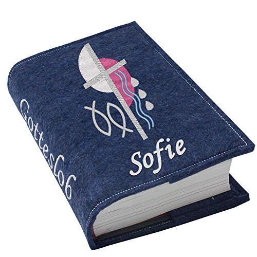 Gotteslob Gotteslobhülle Hülle Kreuz 2 pink Filz mit Namen bestickt Einband Umschlag personalisierte Gesangbuchhülle, Farbe:dunkelblau meliert Gotteslob Gotteslobhülle Hülle Kreuz 2 pink Filz mit Namen bestickt Einband Umschlag personalisierte Gesangbuchhülle, Farbe:dunkelblau meliert von SL-Store GbR