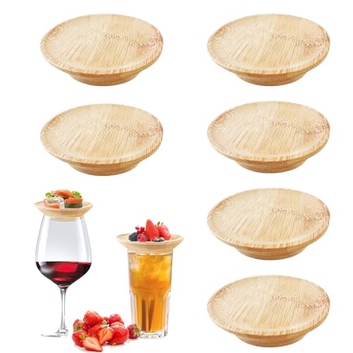 SLAKOZYT 6 Stück Weinglas Topper Holz,Wine Glass Charcuterie Topper für Runde Weinglas,Weinglas Topper Bambus für Desserts Getränke,Wineglas Charcuterie Topper für Familienessen Partyzubehör SLAKOZYT 6 Stück Weinglas Topper Holz,Wine Glass Charcuterie Topper für Runde Weinglas,Weinglas Topper Bambus für Desserts Getränke,Wineglas Charcuterie Topper für Familienessen Partyzubehör von SLAKOZYT