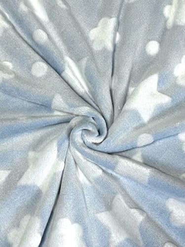 Fleecestoff Baby Fleece Sterne (Hellblau, 50) von SLANTASTOFFE BRINGEN SIE UNSEREM STOFF LEBEN