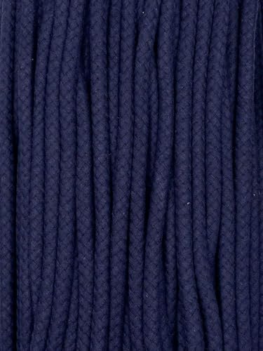 Kordel Baumwolle 8mm rund Schnur Turnbeutel Seil 17 Farben (Dunkelblau, 1m) von SLANTASTOFFE BRINGEN SIE UNSEREM STOFF LEBEN
