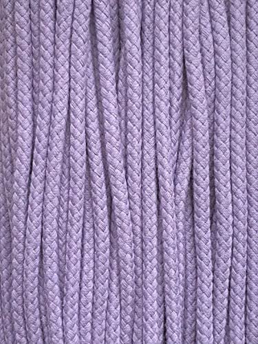 Kordel Baumwolle 8mm rund Schnur Turnbeutel Seil 9 Farben (Lavendel, 500) von SLANTASTOFFE BRINGEN SIE UNSEREM STOFF LEBEN