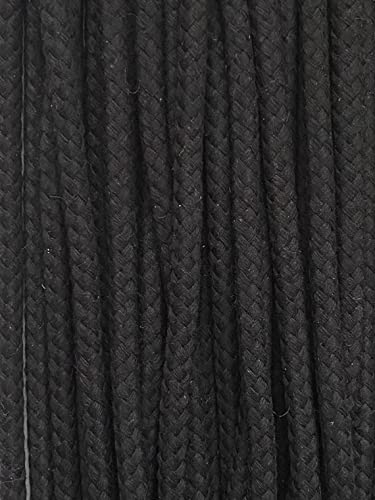 Kordel Baumwolle 8mm rund Schnur Turnbeutel Seil 9 Farben (Schwarz, 300) von SLANTASTOFFE BRINGEN SIE UNSEREM STOFF LEBEN