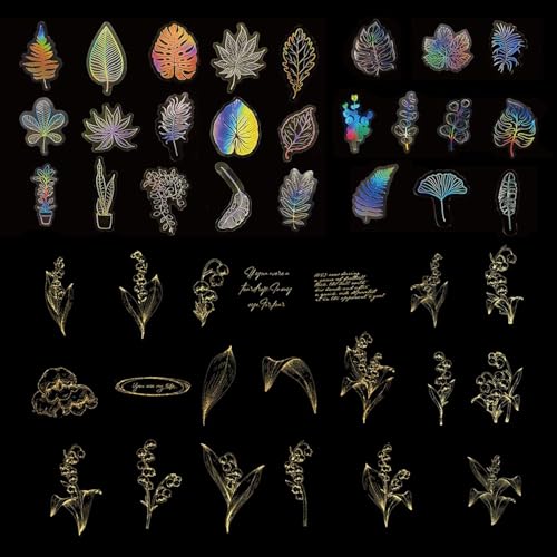SLAXJNE 100 Blatt Laser-Blatt-Aufkleber, 40 Blatt Laser-Glockenblumen-Aufkleber, Holografische Pflanzenaufkleber, Laptop-Aufkleber, Scrapbook-Aufkleber, DIY Dekorative Aufkleber SLAXJNE 100 Blatt Laser-Blatt-Aufkleber, 40 Blatt Laser-Glockenblumen-Aufkleber, Holografische Pflanzenaufkleber, Laptop-Aufkleber, Scrapbook-Aufkleber, DIY Dekorative Aufkleber von SLAXJNE
