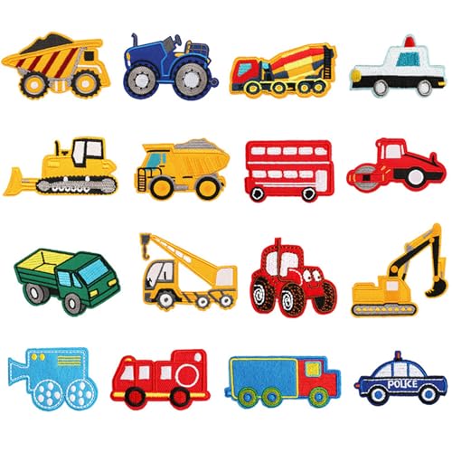 16 Stück Fahrzeug-Aufbügelflicken, Aufbügelflicken, Kleidungsstickflicken, Nähflicken, Jeansflicken 16 Stück Fahrzeug-Aufbügelflicken, Aufbügelflicken, Kleidungsstickflicken, Nähflicken, Jeansflicken von SLAXJNE