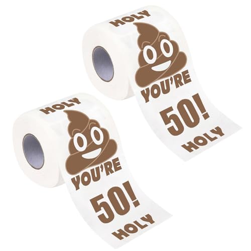 2 Rollen Seidenpapier Zum 50. Geburtstag, Dekopapier Für Geburtstage, Taschentücher Mit Lustigen Mustern, Toilettenpapier, Partydekorationszubehör 2 Rollen Seidenpapier Zum 50. Geburtstag, Dekopapier Für Geburtstage, Taschentücher Mit Lustigen Mustern, Toilettenpapier, Partydekorationszubehör von SLAXJNE