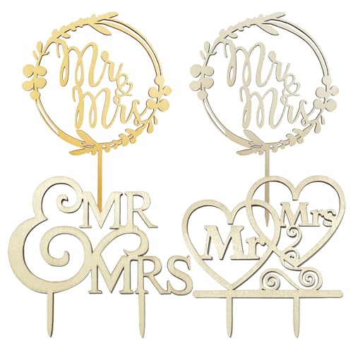 4 Hochzeitstorteneinsätze, „Mrs&Mr“-Einsätze, Kuchendekorationen Aus Holz, Hochzeitstortenaufsatz, Einsätze Für Hochzeitsatmosphäre, Geeignet Für Hochzeiten Und Heiratsantragspartys 4 Hochzeitstorteneinsätze, „Mrs&Mr“-Einsätze, Kuchendekorationen Aus Holz, Hochzeitstortenaufsatz, Einsätze Für Hochzeitsatmosphäre, Geeignet Für Hochzeiten Und Heiratsantragspartys von SLAXJNE