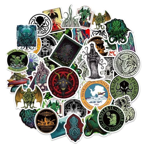 50 Cthulhu-Aufkleber, Horror-Thriller-Aufkleber, Totenkopf-Graffiti-Aufkleber, Wasserfeste Vinyl-Aufkleber, Coole Gothic-Aufkleber, Dekorative DIY-Aufkleber 50 Cthulhu-Aufkleber, Horror-Thriller-Aufkleber, Totenkopf-Graffiti-Aufkleber, Wasserfeste Vinyl-Aufkleber, Coole Gothic-Aufkleber, Dekorative DIY-Aufkleber von SLAXJNE