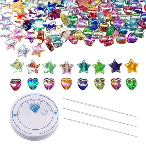600 Lose Schmuckperlen, 1 Stück Perlendraht, 3 Stück Normale Perlennadeln, Perlen Zum Auffädeln, Armbandperlen, Armband Selbst Herstellen, Herzförmige Perlen Für Armband, Sternperlen Für Armband 600 Lose Schmuckperlen, 1 Stück Perlendraht, 3 Stück Normale Perlennadeln, Perlen Zum Auffädeln, Armbandperlen, Armband Selbst Herstellen, Herzförmige Perlen Für Armband, Sternperlen Für Armband von SLAXJNE