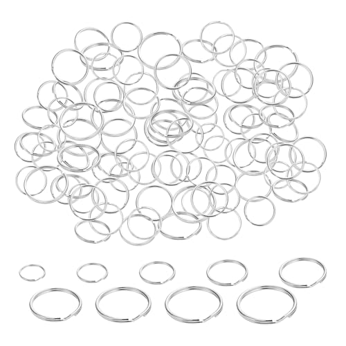 90 Stück Metallringe, Schlüsselanhänger-Set, Runder Spaltring, DIY-Schlüsselanhänger, Runder Schlüsselbund, DIY-Schlüsselanhänger-Dekoration 90 Stück Metallringe, Schlüsselanhänger-Set, Runder Spaltring, DIY-Schlüsselanhänger, Runder Schlüsselbund, DIY-Schlüsselanhänger-Dekoration von SLAXJNE