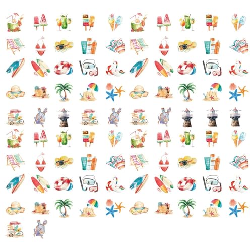 SLAXJNE Küstenaufkleber, Strandaufkleber, Sommeraufkleber, 92 Stück, Mehrfarbig, Selbstklebend, Für Kinder SLAXJNE Küstenaufkleber, Strandaufkleber, Sommeraufkleber, 92 Stück, Mehrfarbig, Selbstklebend, Für Kinder von SLAXJNE