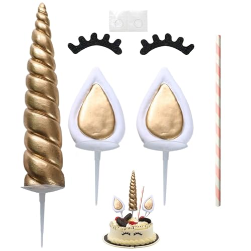 SLAXJNE 1 Satz Goldene Tierhorn-Kuchendekorationen, Wiederverwendbare Kuchendekorationen, Kuchendekorationen Für Mädchen, Süße Kuchendekorationen SLAXJNE 1 Satz Goldene Tierhorn-Kuchendekorationen, Wiederverwendbare Kuchendekorationen, Kuchendekorationen Für Mädchen, Süße Kuchendekorationen von SLAXJNE