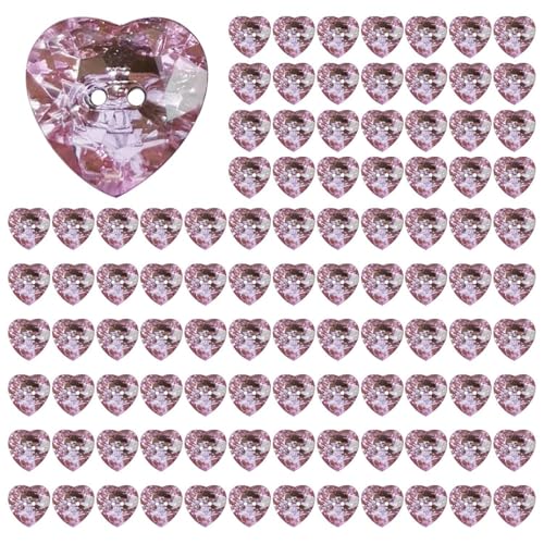 SLAXJNE 100 Stück Rosa Herzförmige Knöpfe, Acrylknöpfe, DIY-Kleidungsmaterialien, Dekorative Knöpfe Für Kleidung, Glänzende Knöpfe SLAXJNE 100 Stück Rosa Herzförmige Knöpfe, Acrylknöpfe, DIY-Kleidungsmaterialien, Dekorative Knöpfe Für Kleidung, Glänzende Knöpfe von SLAXJNE