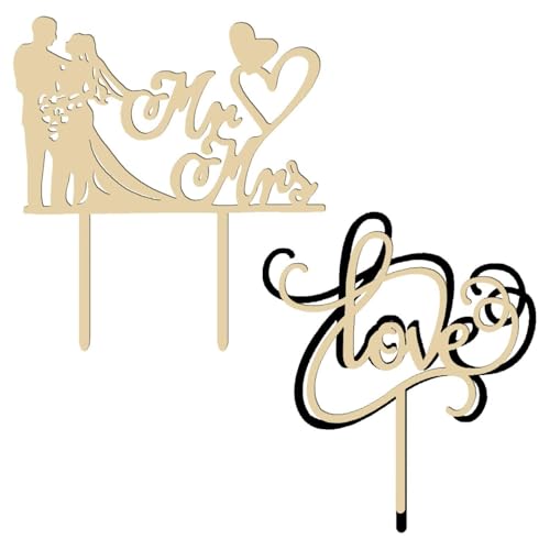 SLAXJNE 2 Stück Hochzeitstorteneinsätze, Love-Kuchendekorationszubehör, Braut- Und Bräutigam-Charaktereinsätze, Party-Kuchendekorationszubehör SLAXJNE 2 Stück Hochzeitstorteneinsätze, Love-Kuchendekorationszubehör, Braut- Und Bräutigam-Charaktereinsätze, Party-Kuchendekorationszubehör von SLAXJNE