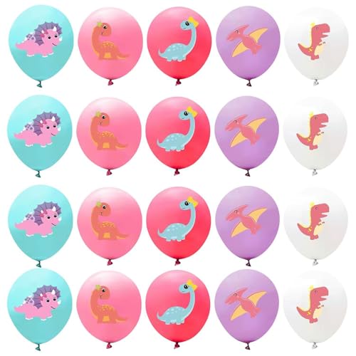 SLAXJNE 20 Stück 12 Zoll Dinosaurier-Luftballons, Dinosaurier-Partydekorationen, Dinosaurier-Geburtstagsdekorationen, Rosa Partydekorationen Für Mädchen, Süße Dinosaurier-Geburtstagsfeier-Luftballons SLAXJNE 20 Stück 12 Zoll Dinosaurier-Luftballons, Dinosaurier-Partydekorationen, Dinosaurier-Geburtstagsdekorationen, Rosa Partydekorationen Für Mädchen, Süße Dinosaurier-Geburtstagsfeier-Luftballons von SLAXJNE