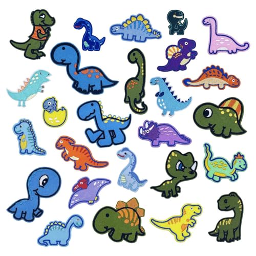 SLAXJNE 27 Stück Dinosaurier-Stickflicken, Cartoon-Muster-Patches, Mode-Patches, DIY-Kleidungszubehör, Kinderkleidungs-Patches SLAXJNE 27 Stück Dinosaurier-Stickflicken, Cartoon-Muster-Patches, Mode-Patches, DIY-Kleidungszubehör, Kinderkleidungs-Patches von SLAXJNE