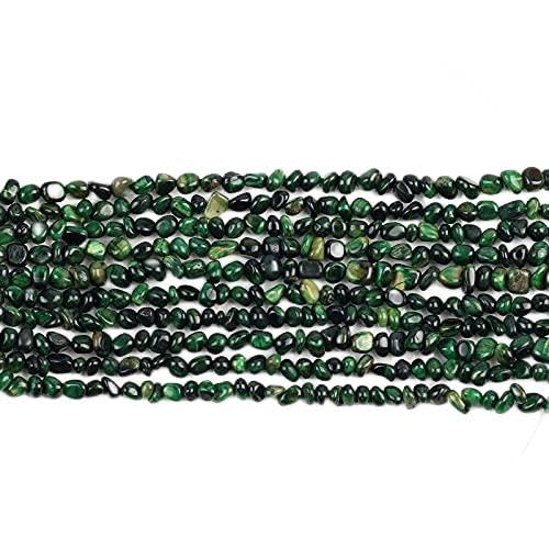 5 * 8mm Naturstein dunkelgrüner Tiger Augenspäne Perlen unregelmäßige freie Kiesperlen Armband für Schmuck Making DIY Halskette Handgemachtes Handwerk Naturstein von SLCHJX