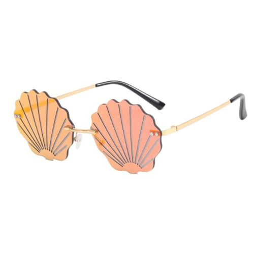 Lustige rahmenlose Muschelförmige Brille, modische randlose Metallwellen-Sonnenbrille, Partybrille für Mädchen und Frauen Lustige rahmenlose Muschelförmige Brille, modische randlose Metallwellen-Sonnenbrille, Partybrille für Mädchen und Frauen von SLCHJX
