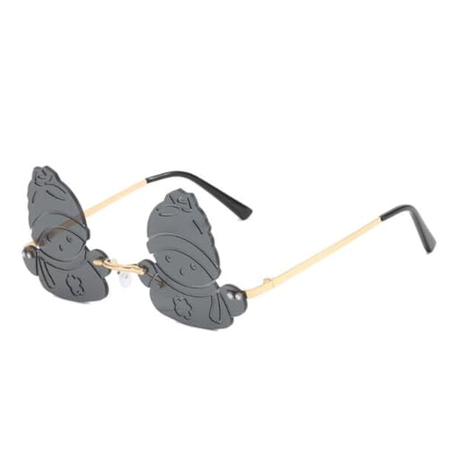 SLCHJX Randlose Sonnenbrille im Cartoon-Schneemann-Design, einzigartige Party-Brille, lustige Brille für Damen und Herren von SLCHJX